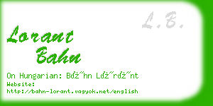 lorant bahn business card